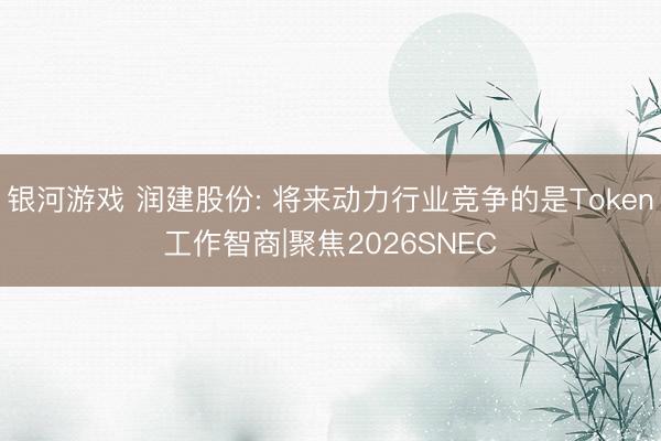 银河游戏 润建股份: 将来动力行业竞争的是Token工作智商|聚焦2026SNEC