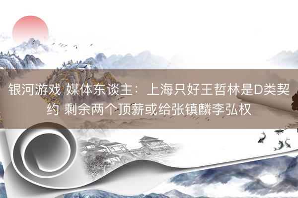 银河游戏 媒体东谈主：上海只好王哲林是D类契约 剩余两个顶薪或给张镇麟李弘权